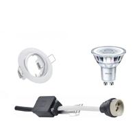 Philips - Led Spot Set - Corepro 830 36d - Gu10 Fitting - Inbouw Rond - Mat Wit - 4.6w - Warm Wit 3000k - Kantelbaar