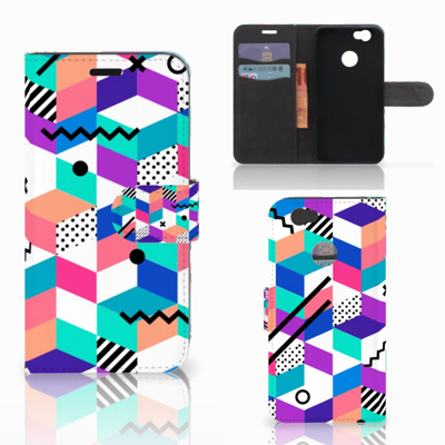 Huawei Nova Book Case Blokken Kleurrijk Huawei Nova Book Case Blokken Kleurrijk