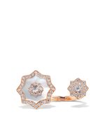 David Morris bague en or rose 18ct pavée de diamants