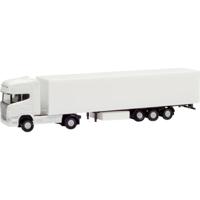 Herpa 013802 N Vrachtwagen Scania R TL trekker-opleggercombinatie met gesloten trailer - minikit - thumbnail