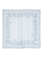 Alexander McQueen foulard en soie à imprimé graphique - Bleu - thumbnail