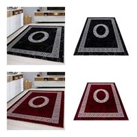 Ayyyildiz Tapijt voor modern design, polypropyleen, marmerlook, muismotief, zwart, rood, 80 x 150 cm