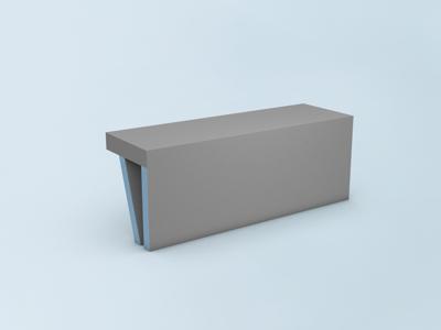 Wedi Sanoasa zitbank 90 cm met rechte voorkant