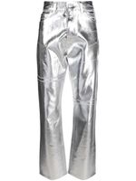 MM6 Maison Margiela foiled-effect tapered-leg jeans - Argent