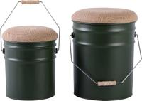 Leitmotiv Stool Set Buckets Jungle Green