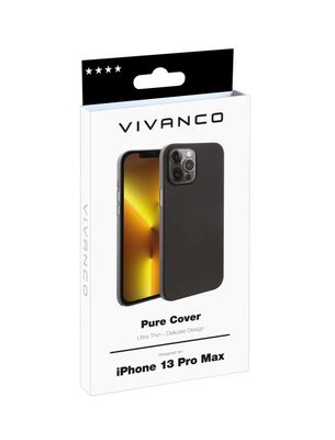 Vivanco Pure Backcover Apple iPhone 13 Pro Max Zwart Inductieve lading, Stootbestendig