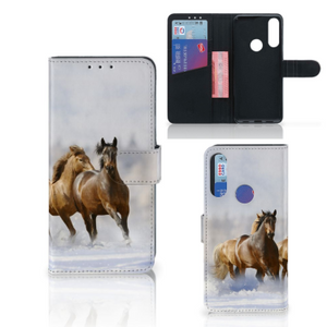 Alcatel 1S 2020 Telefoonhoesje met Pasjes Paarden