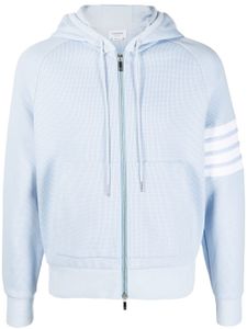 Thom Browne hoodie zippé à détail 4 bandes signature - Bleu