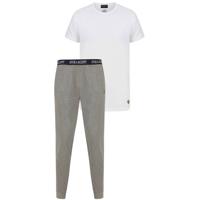 Lyle & Scott pyjama Benjamin wit/grijs