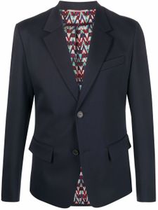 Valentino Garavani blazer à revers crantés - Bleu