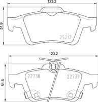 Remblokkenset, schijfrem BREMBO, u.a. fÃ¼r Ford - thumbnail