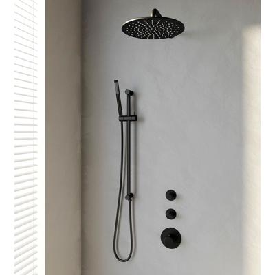 Regendoucheset 22 Inbouw Muur Brauer Black Edition 30cm Rond Mat Zwart 3 Greeps 3-weg Met Thermostaatkraan Glijstang en Staafhanddouche Regendoucheset 22 Inbouw Muur Brauer Black Edition 30cm Rond Mat Zwart 3 Greeps 3-weg Met Thermostaatkraan Glijstang en Staafhanddouche