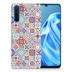 OPPO A91 TPU Siliconen Hoesje Tiles Color