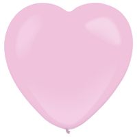 Licht roze hartjes ballonnen (30cm, 50 st)