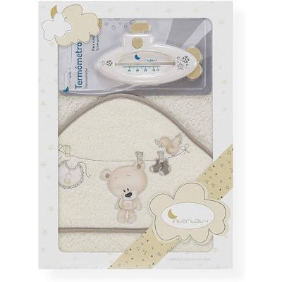 Interbaby Badaccessoires Love 100 Cm Katoen Beige 2-delig