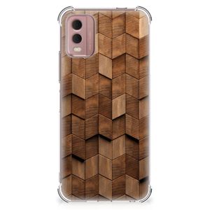 Stevig Telefoonhoesje voor Nokia C32 Wooden Cubes