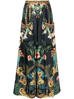 Camilla pantalon ample à imprimé graphique - Noir