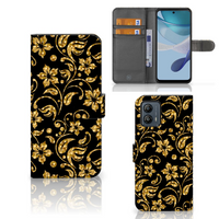 Motorola Moto G53 Hoesje Gouden Bloemen - thumbnail