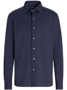 Zegna chemise en coton à manches longues - Bleu