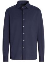 Zegna chemise en coton à manches longues - Bleu - thumbnail