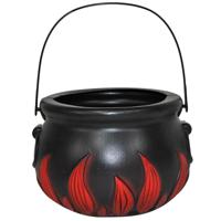 Decoratie heksenketel/kookpot zwart 18 cm - Halloween versiering