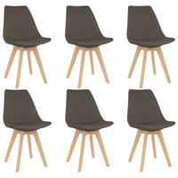vidaXL Eetkamerstoelen 6 st stof taupe