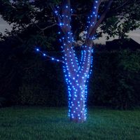 5 st Lichtslinger met 200 LED's solar binnen/buiten blauw - thumbnail