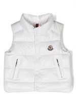 Moncler Enfant gilet matelassé à patch logo - Blanc - thumbnail