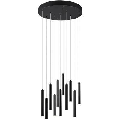 LED Hanglamp - Trion Tular - 22W - Warm Wit 3000K - Dimbaar - Rond - Mat Zwart - Aluminium LED Hanglamp - Trion Tular - 22W - Warm Wit 3000K - Dimbaar - Rond - Mat Zwart - Aluminium