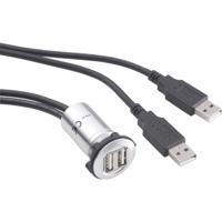 TRU COMPONENTS USB-06 Dubbele USB-inbouwbus 2.0 2x USB-bus type A naar 2x USB-stekker type A met 60 cm kabel Inhoud: 1 stuk(s)