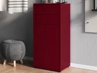 Schoenenkast MADEOZONE 1 deur 2 lades robijnrood