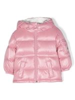 Moncler Enfant logo-patch cotton padded coat - Rose