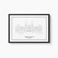 Poster Rijksmuseum - Amsterdam Met Lijst A1 (60 x 84cm)