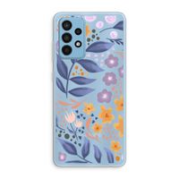 Flowers with blue leaves: Samsung Galaxy A52 Transparant Hoesje