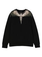 Marcelo Burlon County Of Milan Kids sweat en coton mélangé à imprimé Wings - Noir - thumbnail