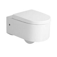 Toiletpot Hangend Rapid 57x36,5x36,5cm Wandcloset Keramiek Diepspoel Nano Coating EasyClean Glans Wit met Softclose Toiletbril
