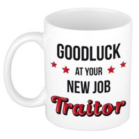 Goodluck traitor cadeau mok / beker - afscheidscadeau personeel / collega