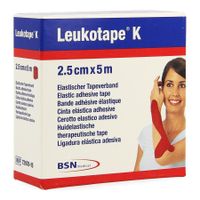 Leukotape K Kleefwindel Elast Rood 2,5cmx5m 1 - thumbnail