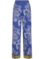 ETRO pantalon droit en soie à imprimé bandana - Violet