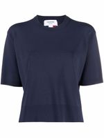 Thom Browne t-shirt à bande tricolore en intarsia - Bleu - thumbnail