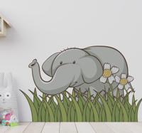 Stickers olifant in de tuin - thumbnail