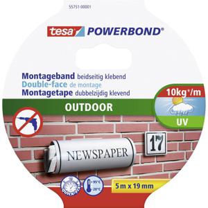 tesa OUTDOOR 55751-00001-03 Montagetape tesa Powerbond Zwart (l x b) 5 m x 19 mm 1 stuk(s)