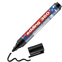edding 360 whiteboardmarker, zwart, 1 whiteboardstift, ronde punt 1,5-3 mm, boardmarkers, afwasbaar, voor whiteboard, flipchart, magneetbord, prikbord, memobord, Sketchnotes, navulbaar