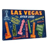 Las Vegas After Dark Metalen Bord 29.5 x 44.5 cm - thumbnail