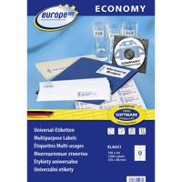 Europe 100 ELA021 Universele etiketten 105 x 48 mm Papier Wit 1200 stuk(s) Permanent hechtend Inkjet, Laser (zwart/wit), Laser (kleur), Kopiëren (zwart/wit), - thumbnail