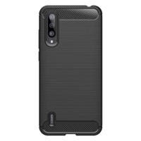 Shop4 - Xiaomi Mi 9 Lite Hoesje - Zachte Back Case Brushed Carbon Zwart
