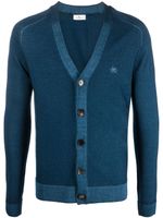 ETRO cardigan en laine à logo brodé - Bleu