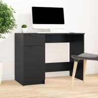 Bureau 100x50x75 cm bewerkt hout zwart - thumbnail