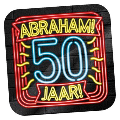 NEON Deurbord Abraham 50 jaar