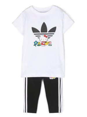 adidas Kids Trainingspak met logoprint - Wit